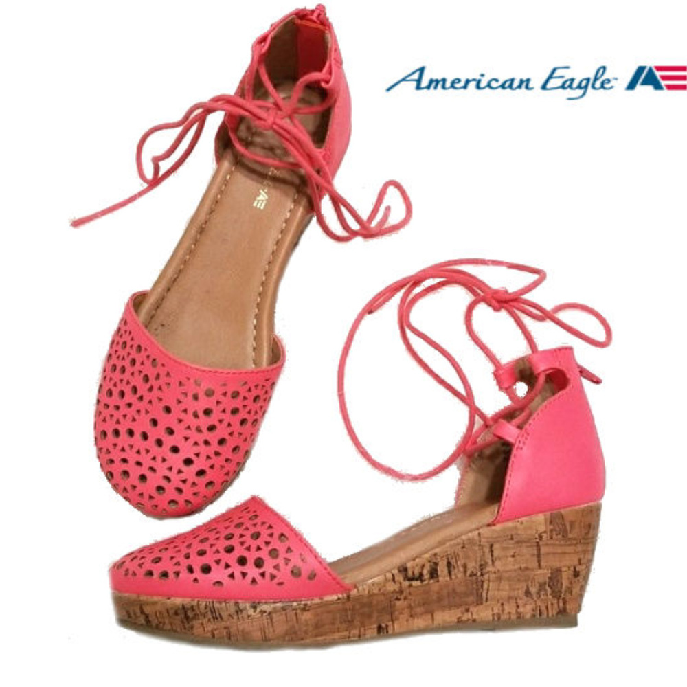 AMERICAN EAGLE ~GIRLS ESPADRILLES WEDGE SANDALS~